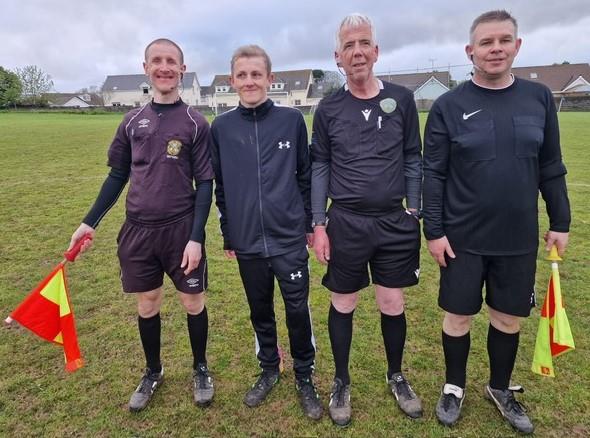 Match officials Gareth Elliott, James O Connor, Sean O Connor, Dean Driscoll